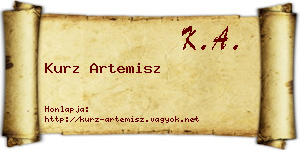 Kurz Artemisz névjegykártya